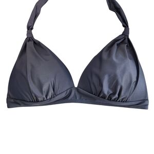 Yonique Black Bikini Top NWT Size Large Black Halter Swim Top